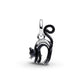 Nero cat argento sterling pendente con nero e fosforescente smalto - 794769C01 - Simmi Gioiellerie -Charm