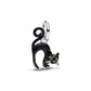 Nero cat argento sterling pendente con nero e fosforescente smalto - 794769C01 - Simmi Gioiellerie -Charm
