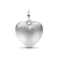 Opaco bombato cuore placcato platino pendente - 734908C00 - Simmi Gioiellerie -Charm