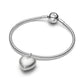 Opaco bombato cuore placcato platino pendente - 734908C00 - Simmi Gioiellerie -Charm