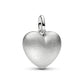 Opaco bombato cuore placcato platino pendente - 734908C00 - Simmi Gioiellerie -Charm