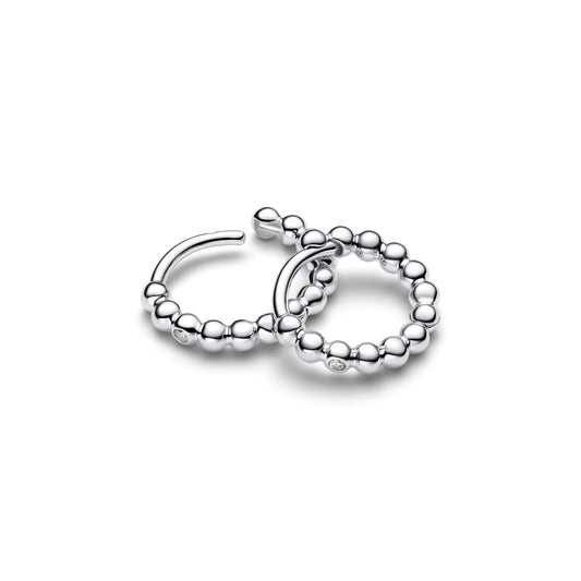 Orecchini a cerchio huggie in argento sterling con zirconia cubica trasparente - 294823C01 - Simmi Gioiellerie -Anelli