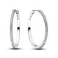Orecchini a cerchio in argento sterling con zirconia cubica trasparente, 28 mm - 294650C01 - Simmi Gioiellerie -Orecchini