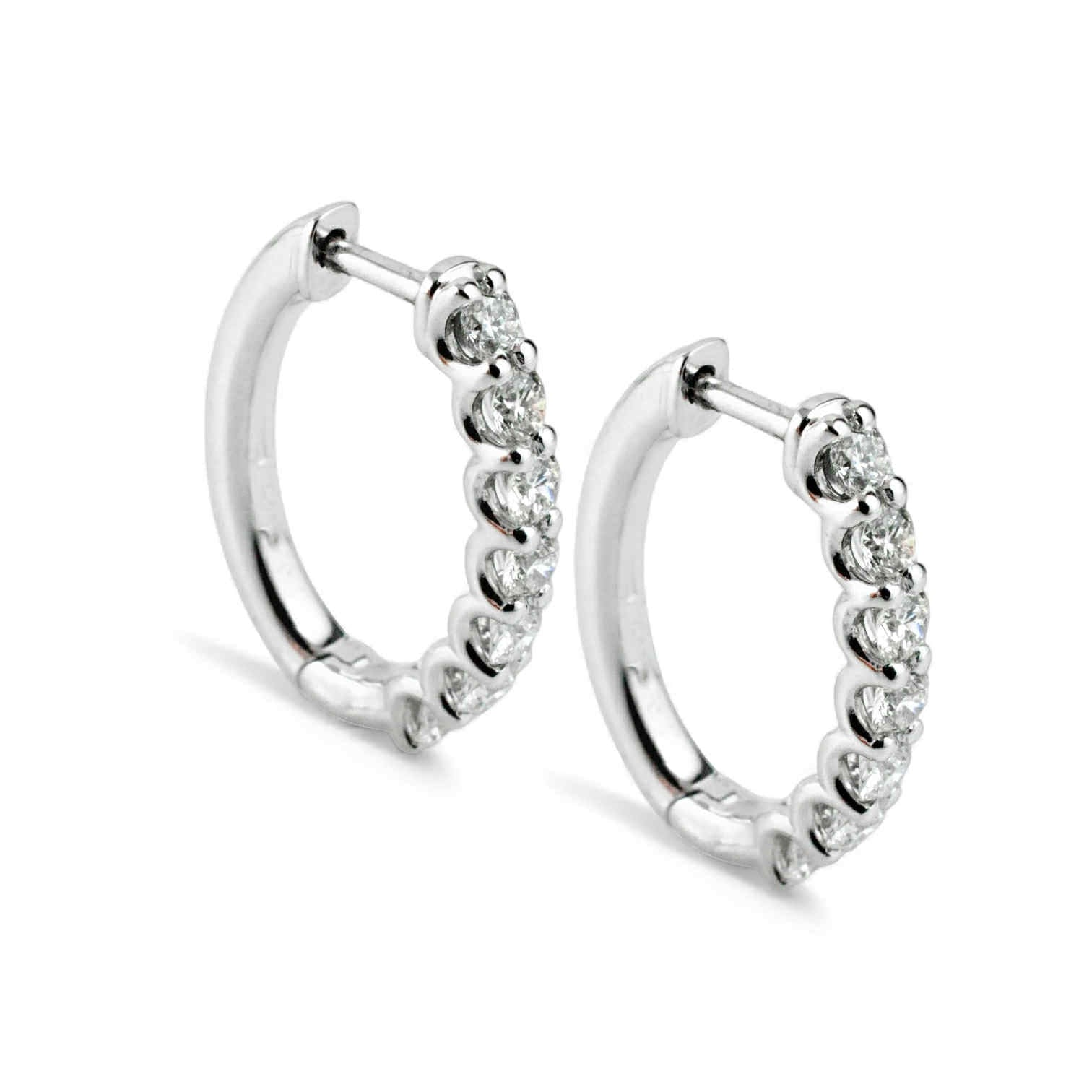 Orecchini a Cerchio Ovali in Oro Bianco 18 Carati con Diamanti – Simmi Gioielli - Simmi Gioiellerie - Orecchini