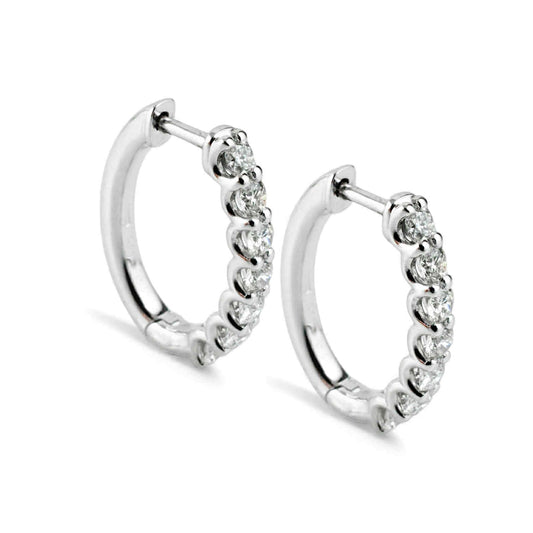 Orecchini a Cerchio Ovali in Oro Bianco 18 Carati con Diamanti – Simmi Gioielli - Simmi Gioiellerie - Orecchini