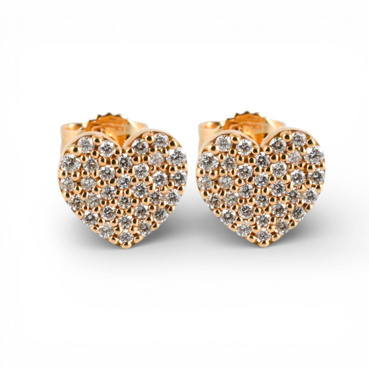 Orecchini a Cuore in Oro Rosa 18 Carati con Diamanti – Simmi Gioielli - Simmi Gioiellerie - Orecchini