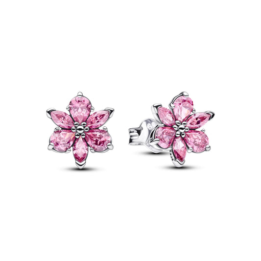 Orecchini a lobo Herbarium in argento sterling con zirconia cubica rosa sfaccettata - 292633C02 - Simmi Gioiellerie -Orecchini