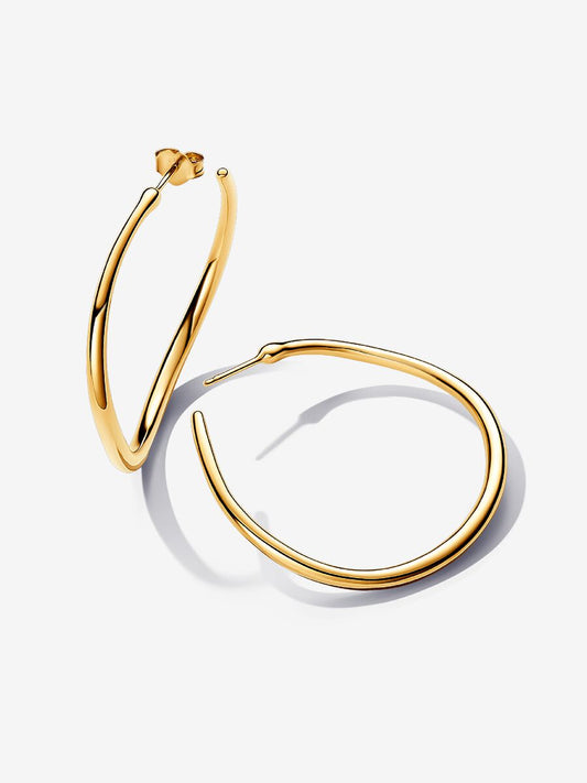 Orecchini Cerchi Aperti 42 mm Linea Sinuosa - 263299C00 - Simmi Gioiellerie - Orecchini