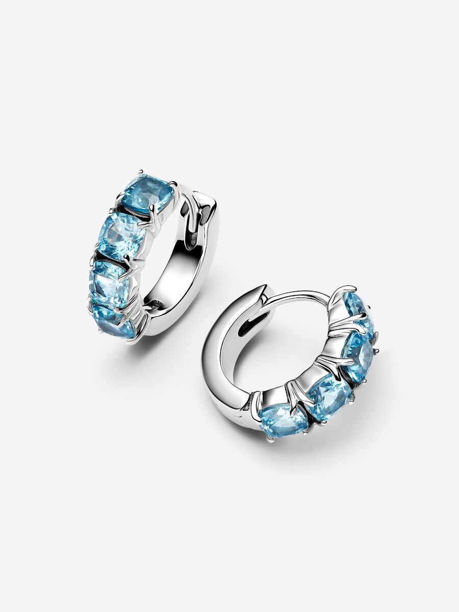 Orecchini Cerchi Cristalli Azzurri - 293851C01 - Simmi Gioiellerie - Orecchini