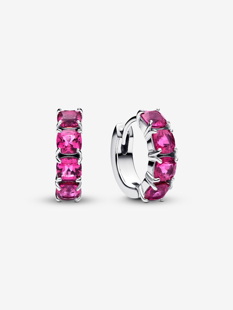 Orecchini Cerchi Cristalli Rosa Scuro - 293851C02 - Simmi Gioiellerie - Orecchini