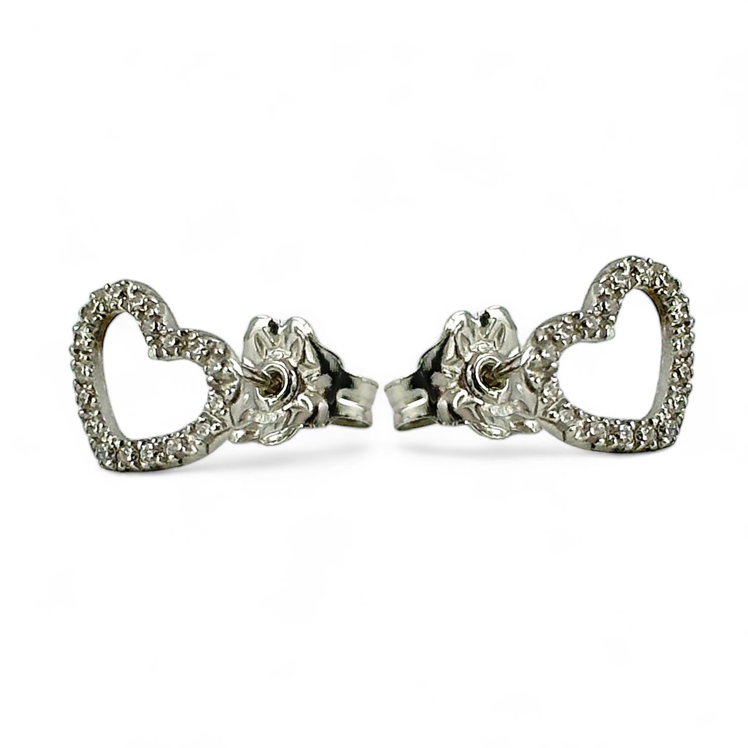 Orecchini da donna a cuore in oro e diamanti - Simmi Gioielli - Simmi Gioiellerie - Orecchini