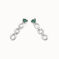 Orecchini da donna Uno de 50 lunghi placcati argento Sterling con cristallo verde triangolare - Simmi Gioiellerie - Orecchini