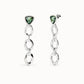Orecchini da donna Uno de 50 lunghi placcati argento Sterling con cristallo verde triangolare - Simmi Gioiellerie - Orecchini