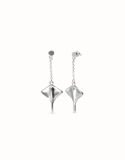 Orecchini donna Uno de 50 lunghi placcati in argento sterling con una manta - Simmi Gioiellerie - Orecchini