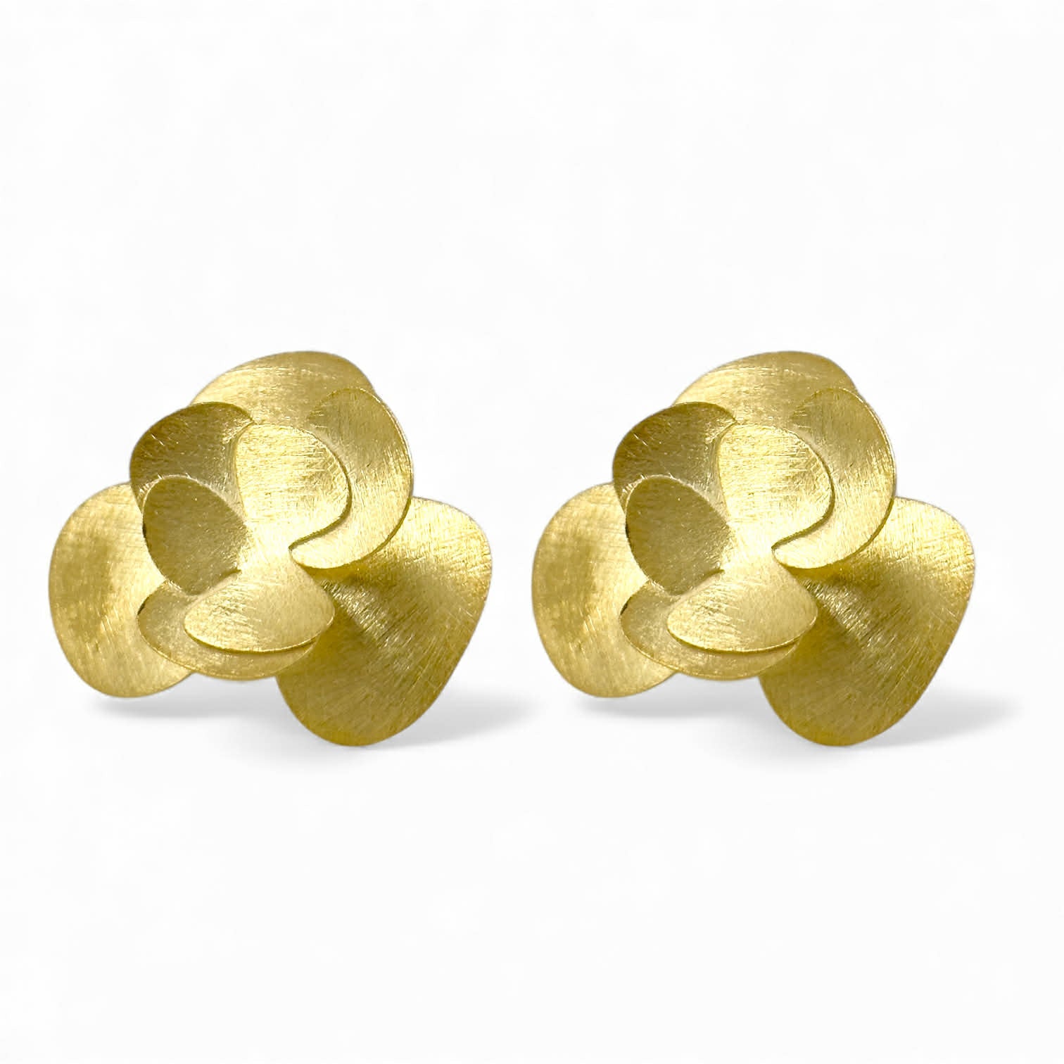 Orecchini fiore in argento dorato satinato - Simmi925 - Simmi Gioiellerie - Orecchini