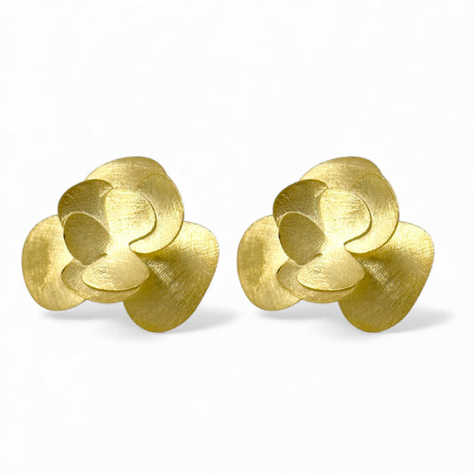 Orecchini fiore in argento dorato satinato - Simmi925 - Simmi Gioiellerie - Orecchini