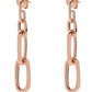 Orecchini in bronzo dorato rosa catena forzatina - 2027 - Simmi Gioiellerie -Orecchini