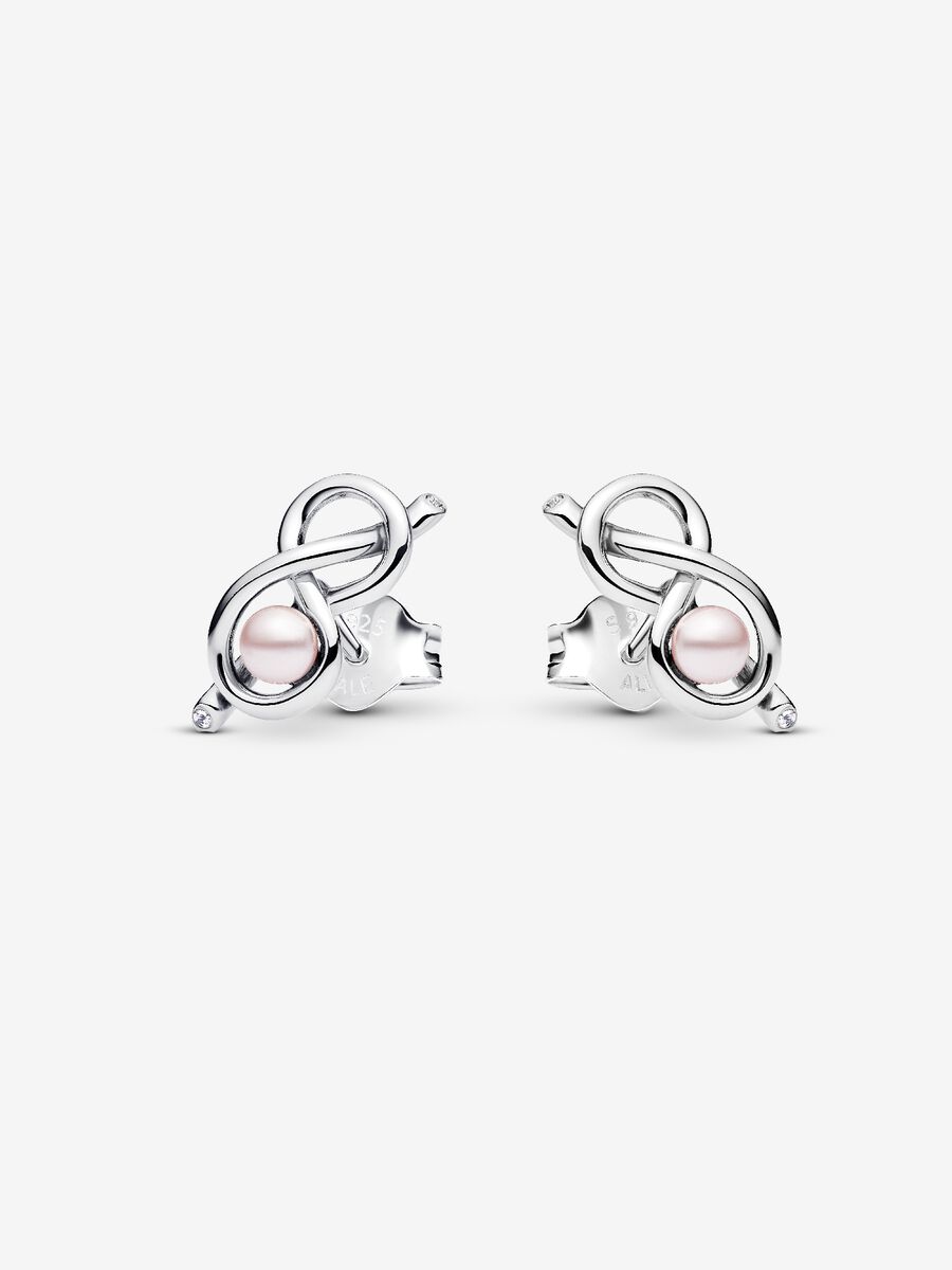 Orecchini Legame infinito con Perla Rosa Artificiale - 293761C01 - Simmi Gioiellerie - Orecchini