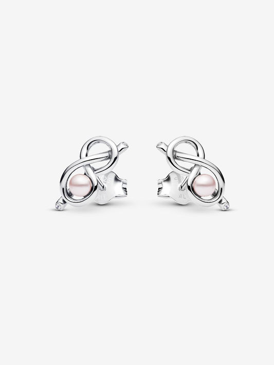 Orecchini Legame infinito con Perla Rosa Artificiale - 293761C01 - Simmi Gioiellerie - Orecchini