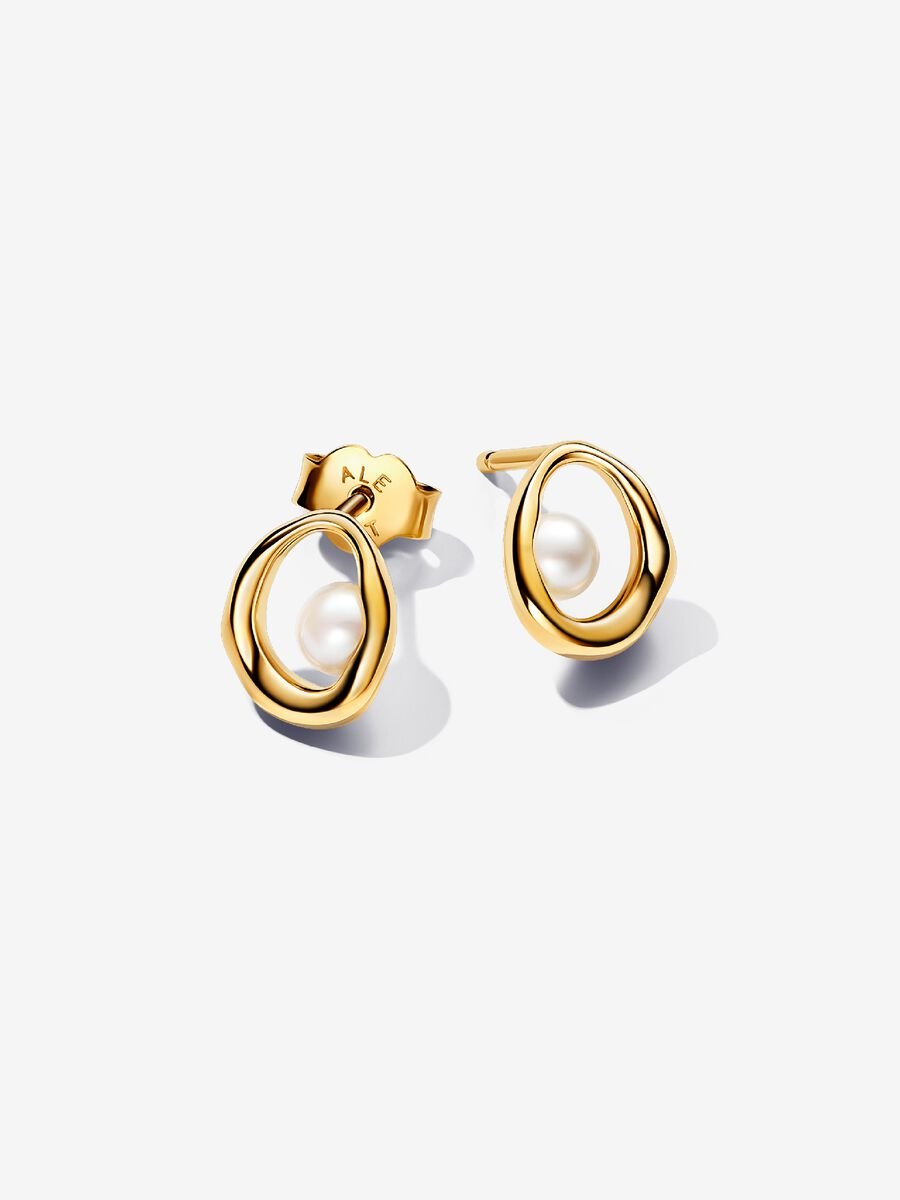 Orecchini Linea Sinuosa Ovale con Perla d'Acqua Dolce Coltivata - 263295C01 - Simmi Gioiellerie - Orecchini