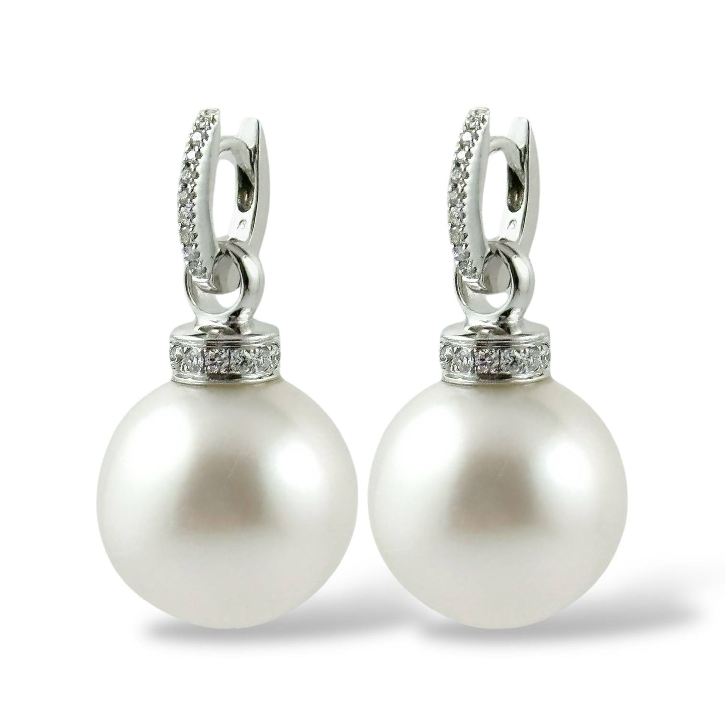 Orecchini pendenti in oro con perle australiane, diamanti e rubini - Simmi Gioielli - Simmi Gioiellerie - Orecchini
