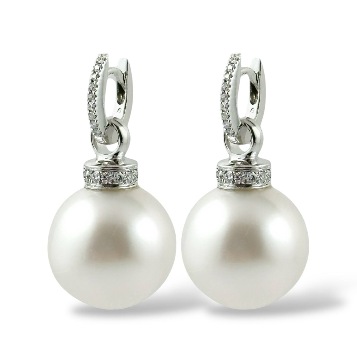 Orecchini pendenti in oro con perle australiane, diamanti e rubini - Simmi Gioielli - Simmi Gioiellerie - Orecchini