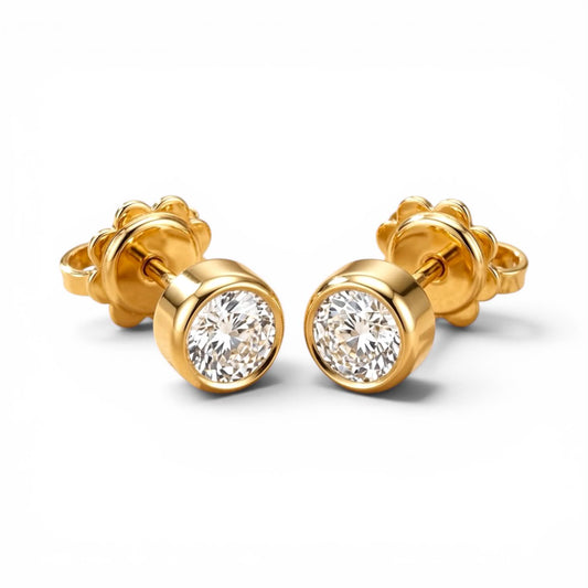 Orecchini Punto Luce Diamanti in Oro Giallo 18kt con Certificazione GIA - Simmi Gioielli - Simmi Gioiellerie -Orecchini