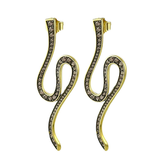 Orecchini serpente in argento e zirconi - Simmi925 - Simmi Gioiellerie - Orecchini