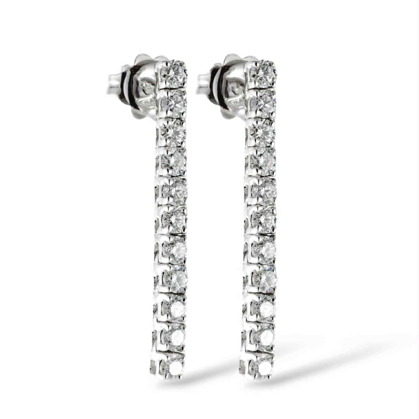 Orecchini tennis in Oro Bianco 18 Carati con Diamanti – Simmi Gioielli - Simmi Gioiellerie - Orecchini