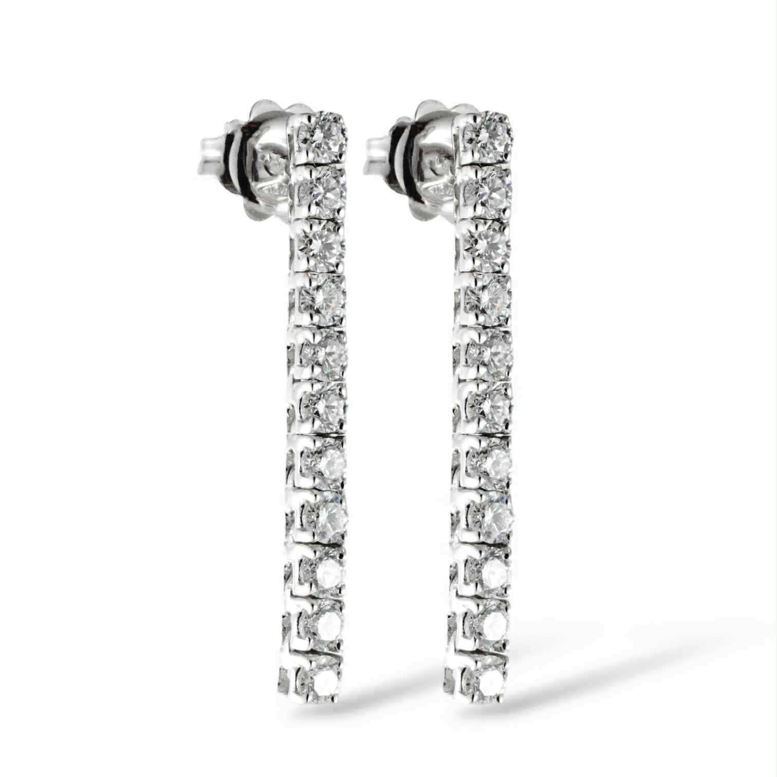 Orecchini tennis in Oro Bianco 18 Carati con Diamanti – Simmi Gioielli - Simmi Gioiellerie - Orecchini