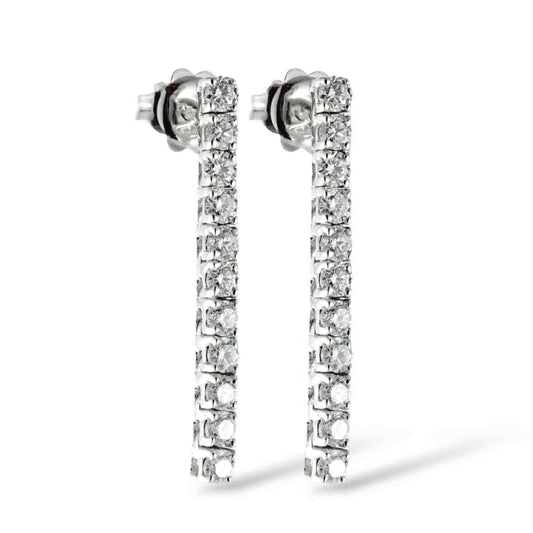 Orecchini tennis in Oro Bianco 18 Carati con Diamanti – Simmi Gioielli - Simmi Gioiellerie - Orecchini