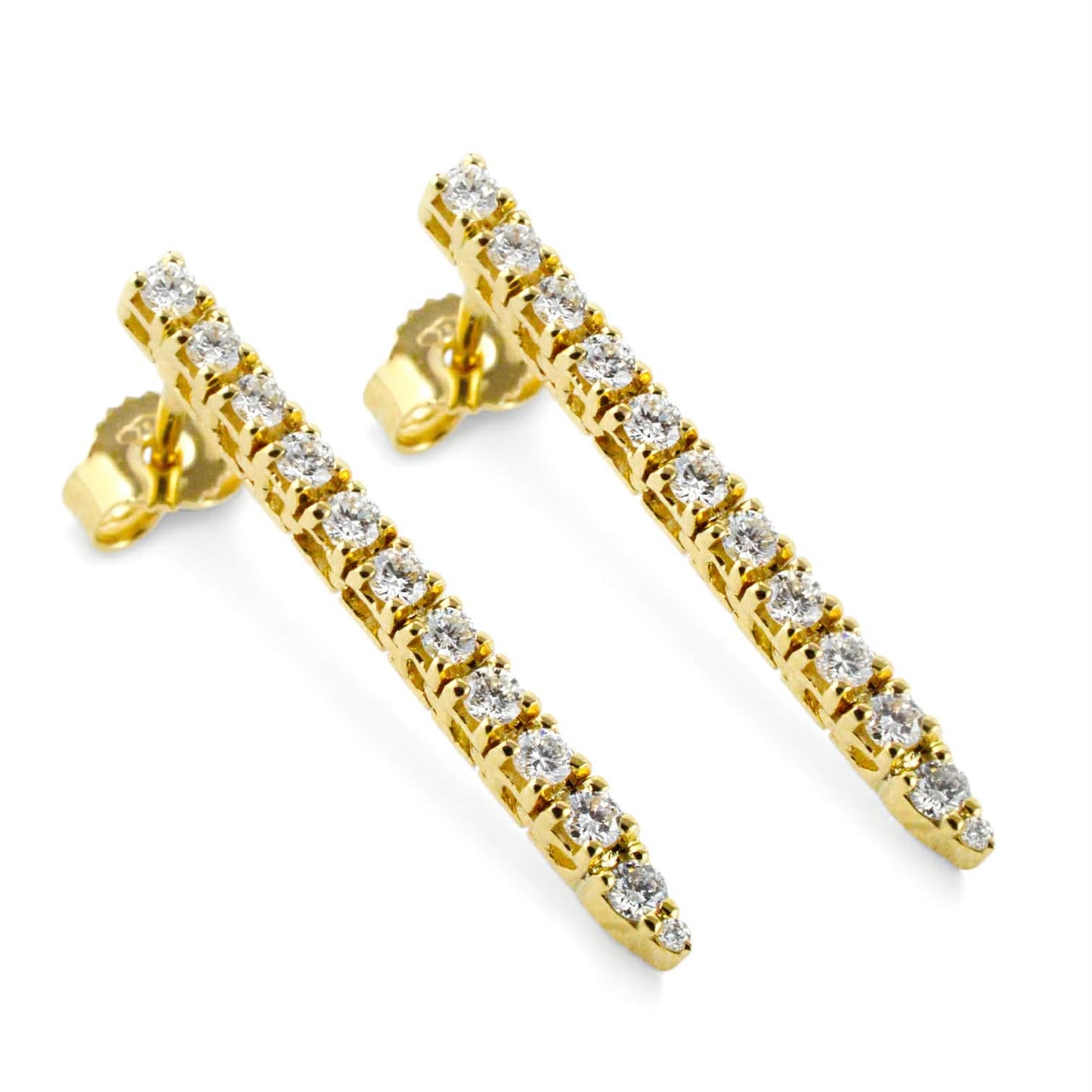 Orecchini tennis in oro giallo 18 kt e diamanti – Simmi Gioielli - Simmi Gioiellerie - Orecchini