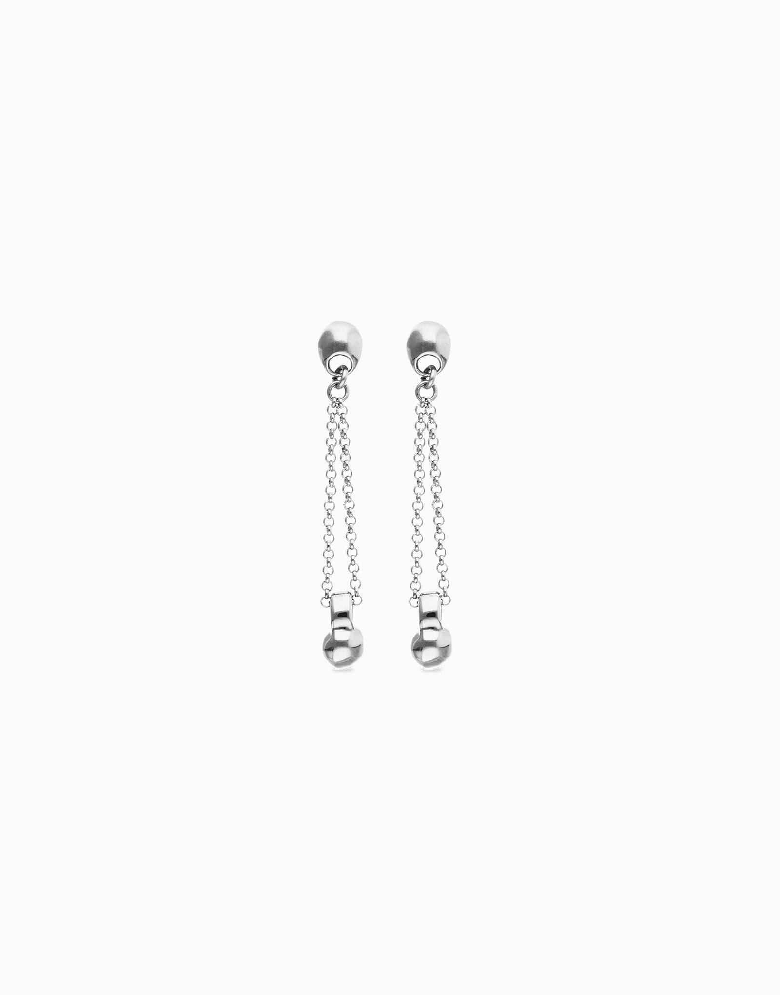 Orecchini Uno de 50 placcati in argento con catena lunga e sfera - Simmi Gioiellerie - Orecchini