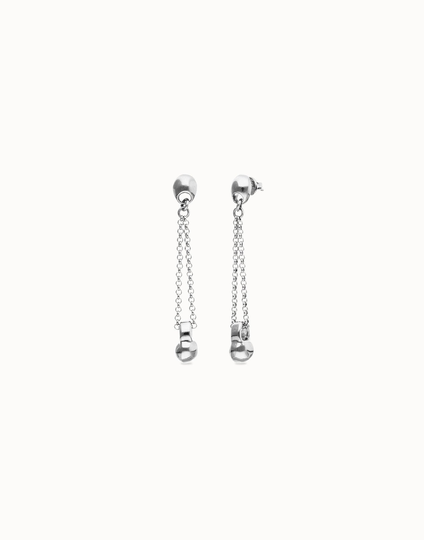 Orecchini Uno de 50 placcati in argento con catena lunga e sfera - Simmi Gioiellerie - Orecchini