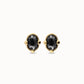 Orecchini Uno de 50 placcati oro 18 carati con cristallo ovale nero sfaccettato - PEN1002 - Simmi Gioiellerie - Orecchini