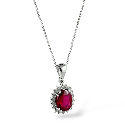 Pendente da donna in oro con rubino e diamanti - Simmi Gioielli - Simmi Gioiellerie - Collane