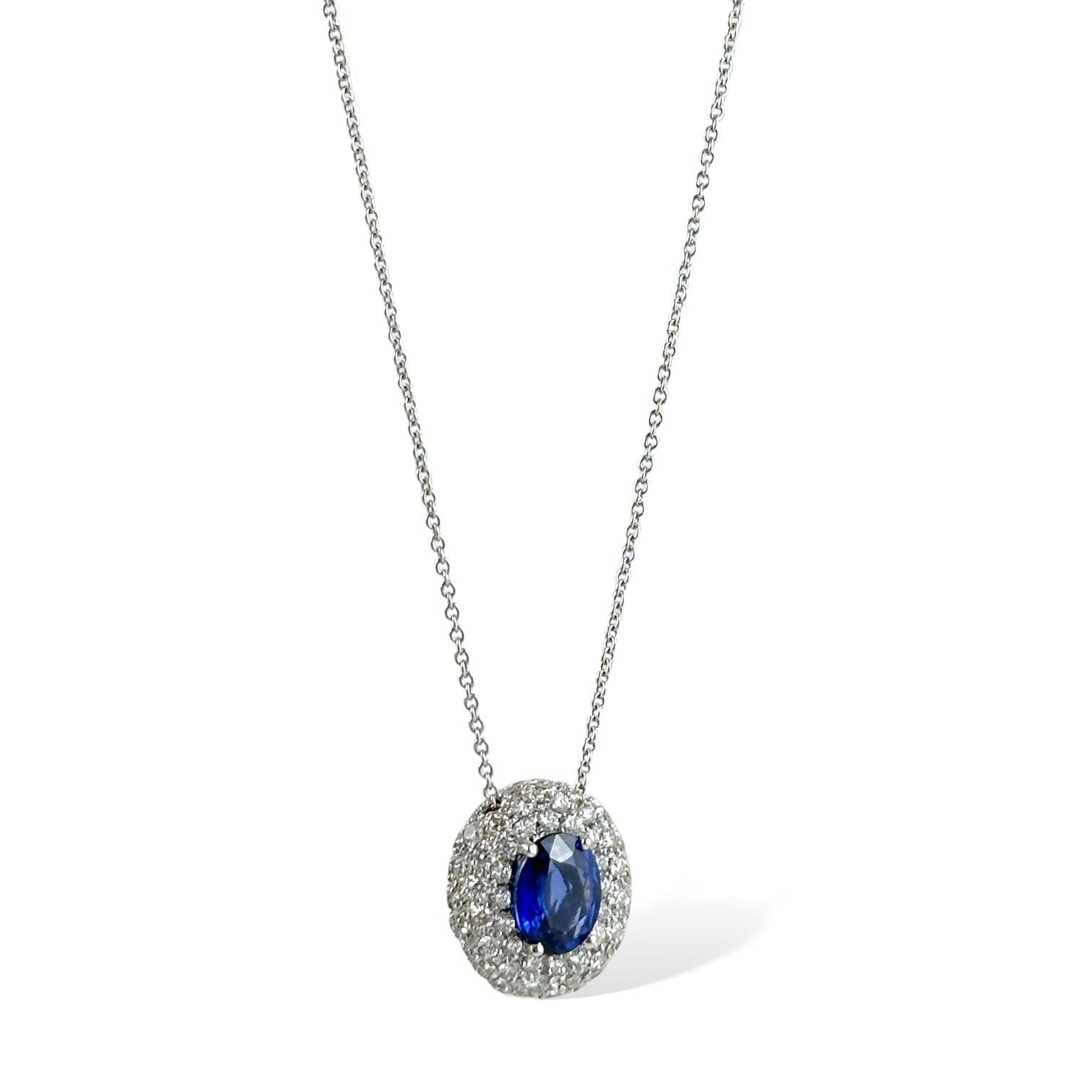 Pendente in oro con zaffiro e brillanti - Simmi Gioielli - Simmi Gioiellerie - Collane