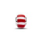 Placcato platino charm con rosso e bianco vetro di Murano - 735071C01 - Simmi Gioiellerie -Charm