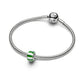 Placcato platino charm con verde e bianco vetro di Murano - 735071C02 - Simmi Gioiellerie -Charm