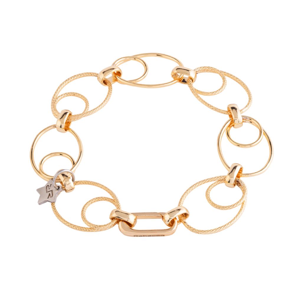 Rebecca Gioielli Bracciale Diva maglie doppio ovale diamantato e liscio - Simmi Gioiellerie - Bracciali