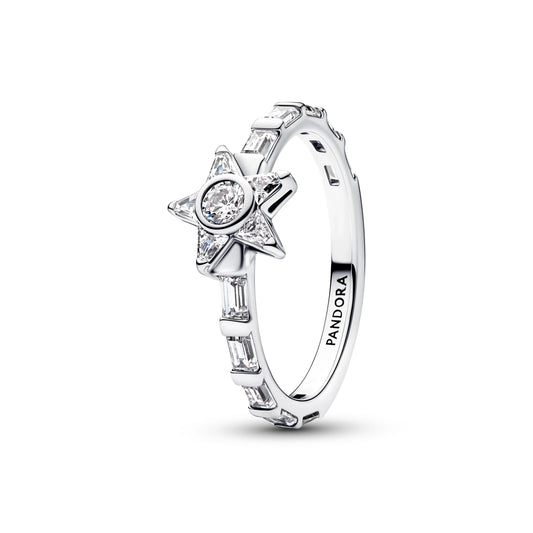 Stella argento sterling anello con zirconia cubica trasparente - 195072C01 - Simmi Gioiellerie -Anelli