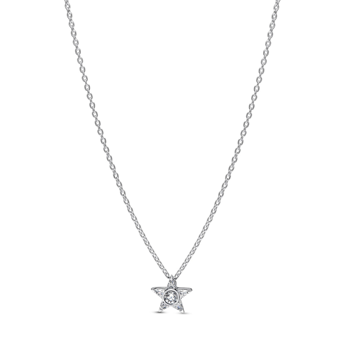 Stella argento sterling collana con pendente con zirconia cubica trasparente - 395078C01 - Simmi Gioiellerie -Collane
