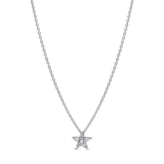 Stella argento sterling collana con pendente con zirconia cubica trasparente - 395078C01 - Simmi Gioiellerie -Collane