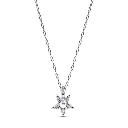 Stella argento sterling collana con pendente con zirconia cubica trasparente - 395082C01 - Simmi Gioiellerie -Collane