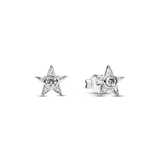 Stella argento sterling orecchini a bottone con zirconia cubica trasparente - 295089C01 - Simmi Gioiellerie -Orecchini