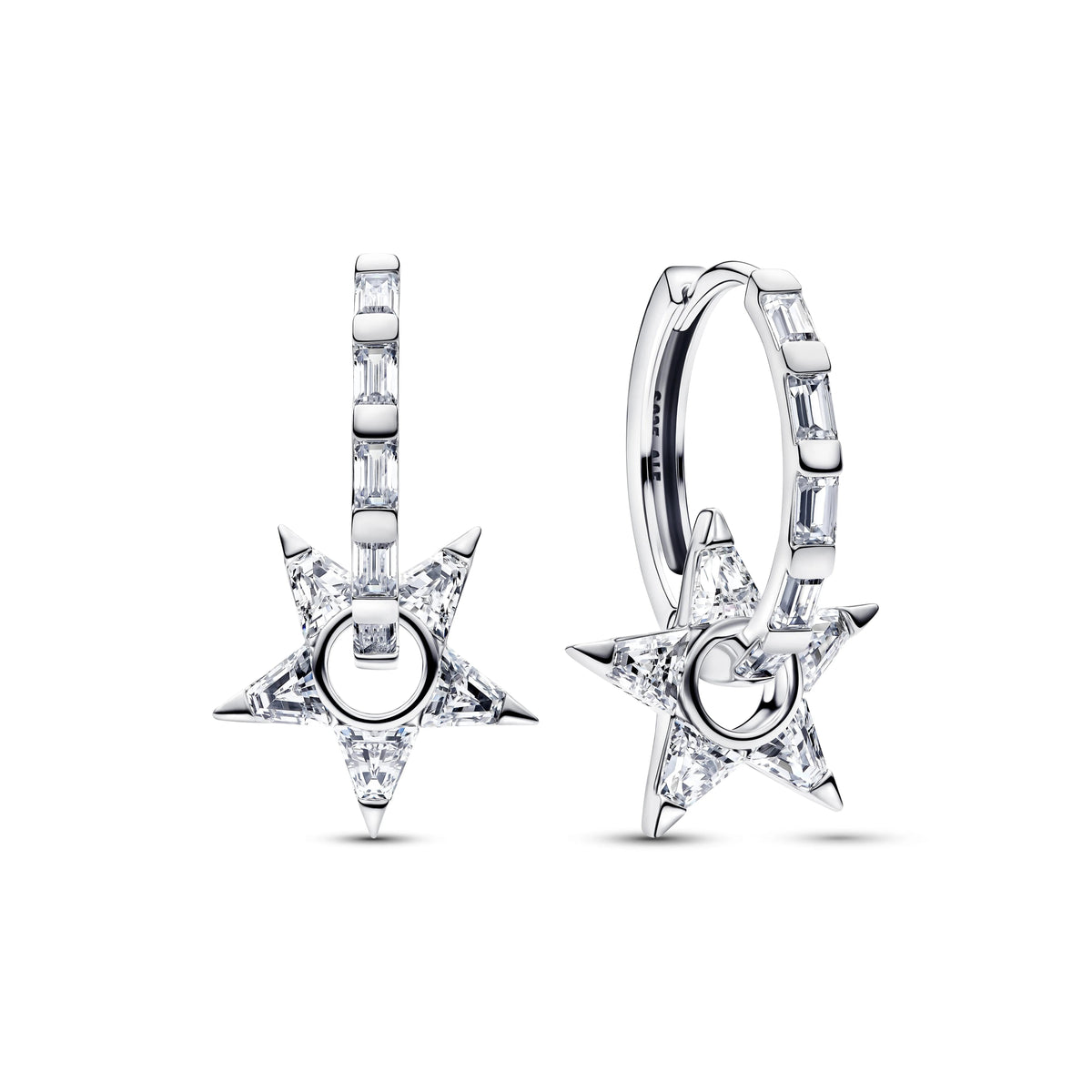 Stella argento sterling orecchini a cerchio con zirconia cubica trasparente - 295083C01 - Simmi Gioiellerie -Orecchini