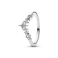 Stella con tiara placcato platino anello con zirconia cubica trasparente - 134946C01 - Simmi Gioiellerie -Anelli