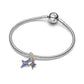 Stella duo argento sterling e placcato oro 14k pendente divisibile con sintetico of lapis lazuli e zirconia cubica trasparente - 764945C01 - Simmi Gioiellerie -Charm