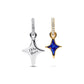 Stella duo argento sterling e placcato oro 14k pendente divisibile con sintetico of lapis lazuli e zirconia cubica trasparente - 764945C01 - Simmi Gioiellerie -Charm