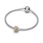 Traforato costellazione di stelle argento sterling e placcato oro 14k charm con zirconia cubica trasparente - 765042C01 - Simmi Gioiellerie -Charm